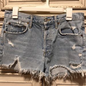 A golden denim shorts